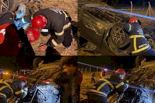 Urfa'da trafik kazası! Önce çarptı, sonra takla attı