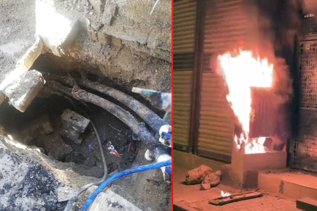 Yeraltından çekilen kaçak elektrik hattı yangına neden oldu