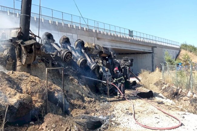 Urfa'da Köprüden Uçan Tır Alev Topuna Döndü!