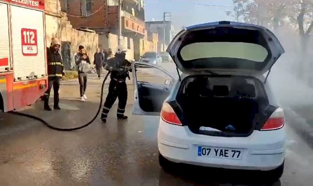 Haliliye'de araç yangını!